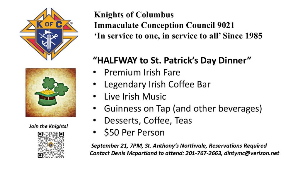 Annual Halfway to St. Patrick's Day Dinner Dance @ St. Anthony Church | Northvale | New Jersey | United States